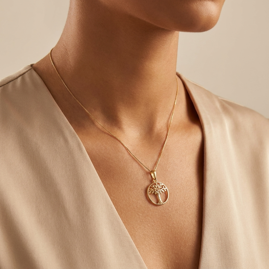 Collar Árbol de la Vida Rose - Colección Acero Imagen secundaria del producto