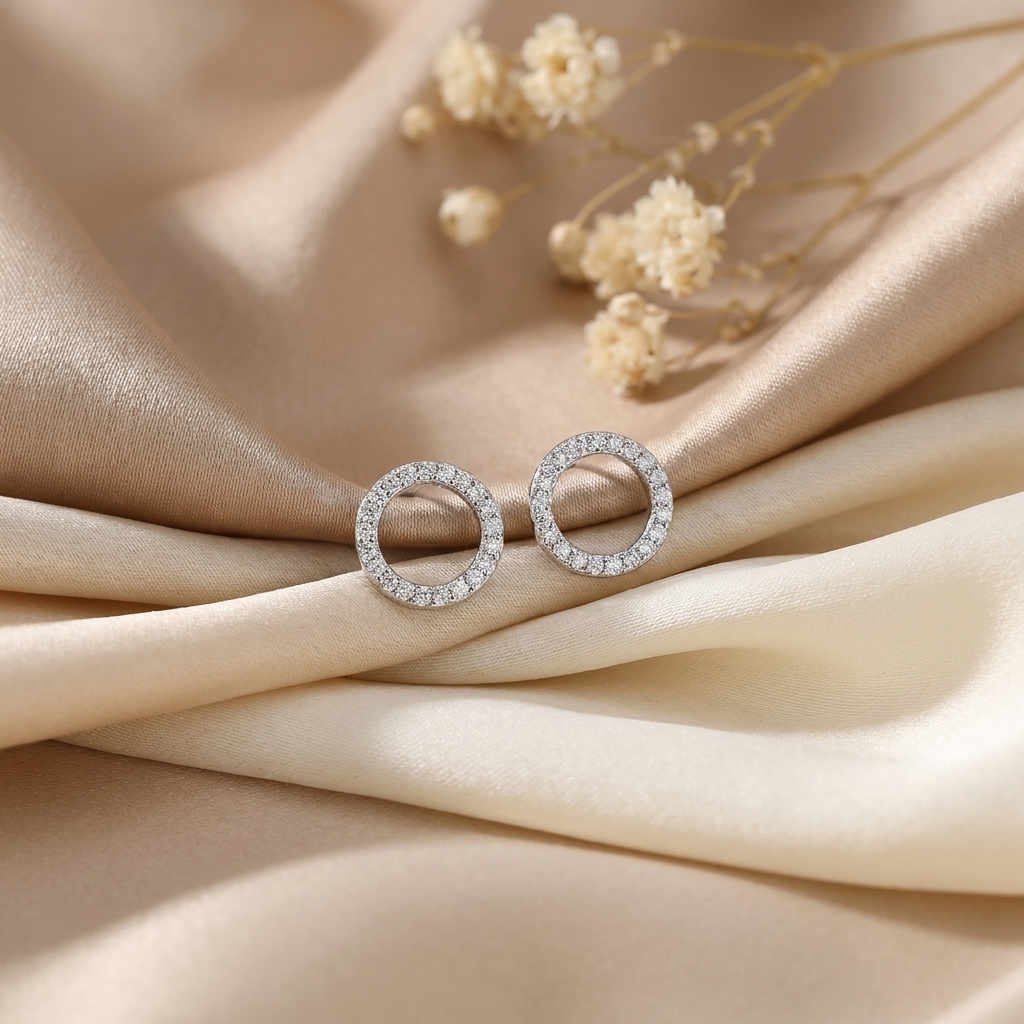 Aretes Karma Plateado - Colección Trendy