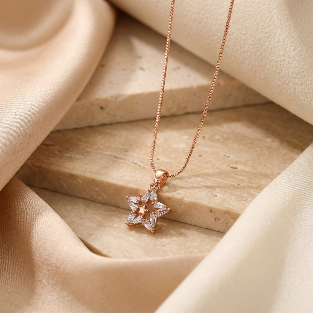 Collar Estrella Cristal - Colección Acero