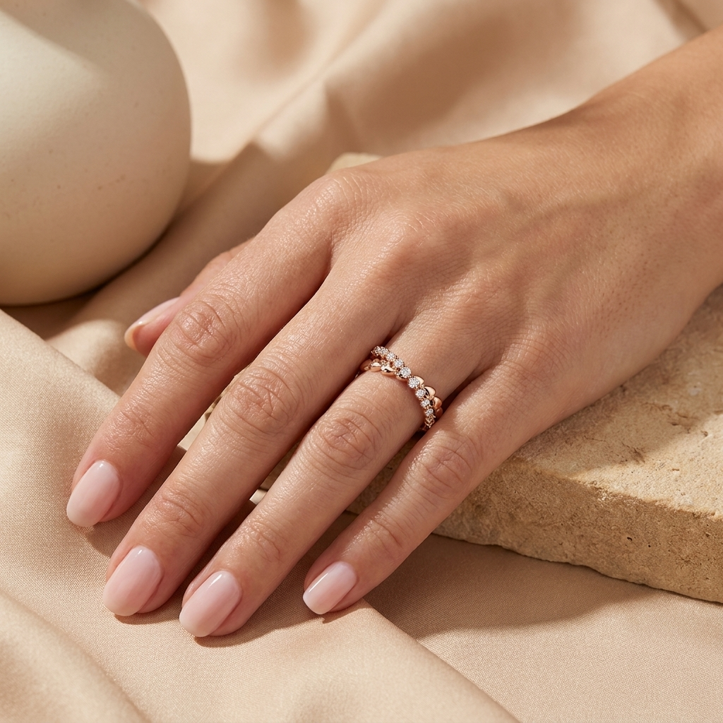 Anillo Corazones Cristales Regulable - Colección Trendy