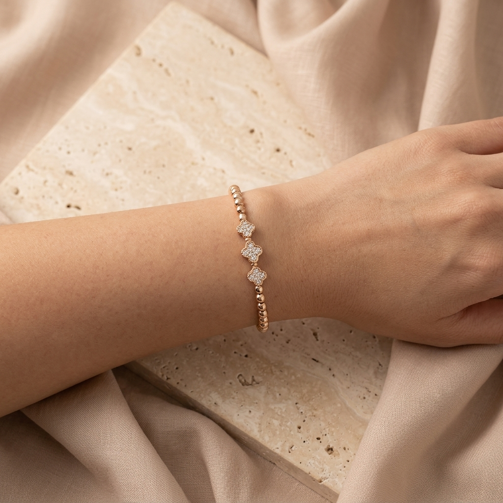 Brazalete Trébol Cristales - Colección Trendy